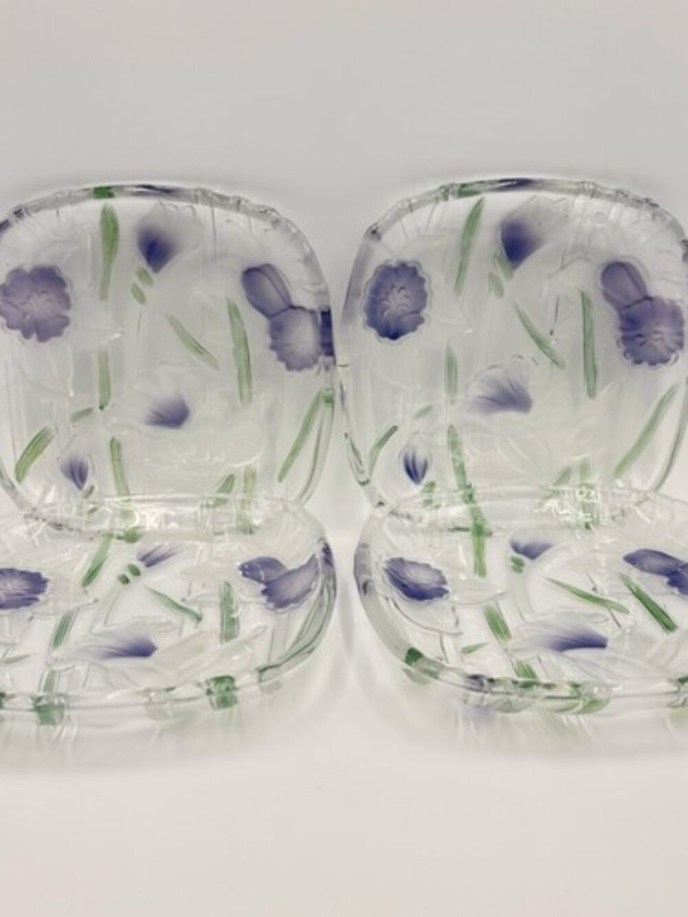 Vintage Crystal Clear Studios "Narcissus" 6.5" Square Bowls - Set of 8 